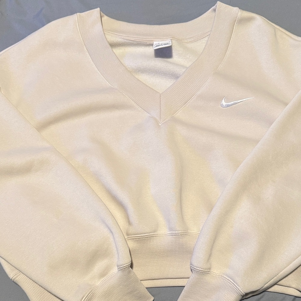 Nike Women's Off-White V-Neck Sweater
